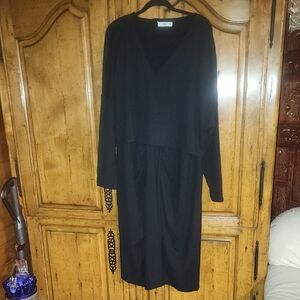 Mango Cut-out Ruched Dress Size 18 Black Worn Once